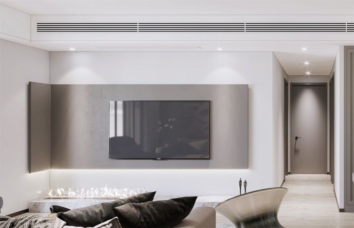 長沙保利國際廣場130平現(xiàn)代極簡風(fēng)格-長沙裝修公司美迪裝飾