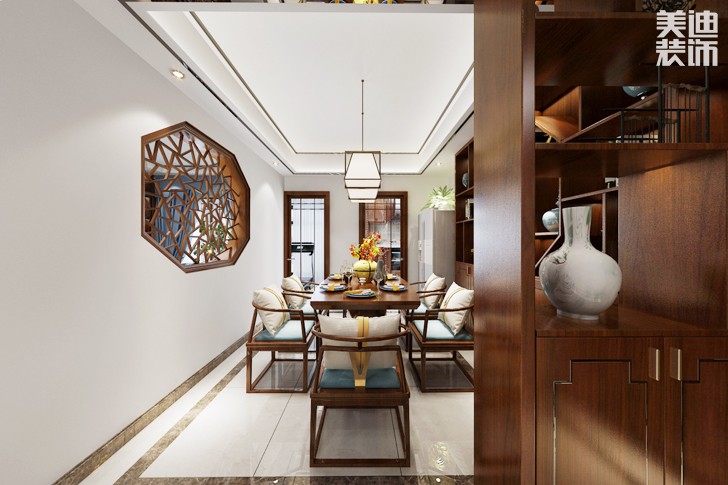 勤誠達新界170平米新中式風(fēng)格案例效果圖--餐廳