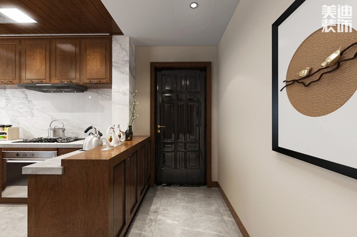 谷山里115平米新中式風(fēng)格裝修效果圖--過道